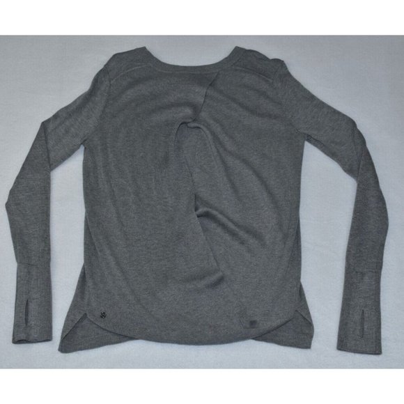 Lululemon Bring It Backbend Women's Sweater Size 6 Gray Long Sleeve Thumbholes - Picture 6 of 12